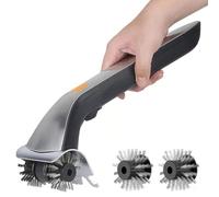 Brosse électrique pour Barbecue à Vapeur, Nettoyeur pour Barbecue extérieur avec grattoir, Rouleau motorisé en Acier Inoxydable avec têtes rotatives pour Barbecue au Charbon, Salle de Bain et Cuisine