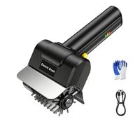 Brosse électrique pour Barbecue,Brosse Electrique Barbecue,Brosse de Nettoyage de Gril sans Fil avec Gant et Brosse,Moteur de 300 W,Rechargeable Nettoyeur de BBQ pour Grilles de Barbecues (Noir)