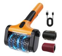 Brosse éLectrique pour Barbecue, Deux Vitesses (590RPM, 1000RPM), Deux TêTes de Brosse Incluses, éClairage LED, Brosse éLectrique Rechargeable AdaptéE à Tous Les Types de Barbecues Orange