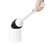Brosse électrique pour cuvette de toilette avec support - Brosse d'angle flexible pour un nettoyage facile de la salle de bain Idéal pour papa, mari et maman - Outil d'entretien domestique sans effort
