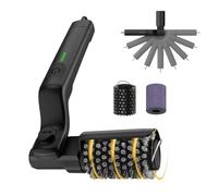 Brosse électrique pour grille rotative | Poils en acier inoxydable pour utilisation robuste | Nettoyeur pour grille rotative pour l'extérieur | Pour la cour sur la pelouse, Camping, Adultes, Chef Anzi