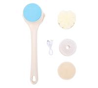 Brosse électrique pour le corps 4 en 1, 2 vitesses, double poignée, douche automatique, épurateur de dos, brosse de bain électrique pour douche exfoliante