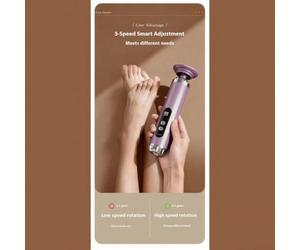 Brosse électrique sans fil pour les pieds avec affichage numérique offrant une puissance et une intensité de broyage en temps réel pour une utilisation sûre (1)