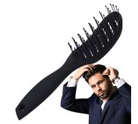 Brosse élégante - Peigne de coiffure incurvé ventilé, outil de cheveux ergonomique incurvé ventilé avec poignée, paire de poils légers avec flux, accessoire de beauté de salon, toilettage quotidien