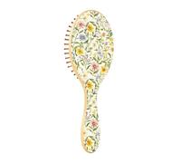 Brosse en bois Edelweiss - Petites fleurs - Brosse en bois pour la croissance des cheveux, massage