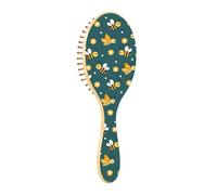 Brosse en bois en bois pour cheveux Brosse à message en bois mignon abeilles papillons enfantin bleu marine
