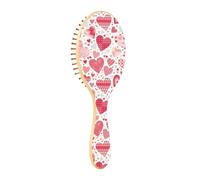Brosse en bois Mignon Coeurs Lumière Heureux Brosse En Bois Paddle Brosses À Cheveux En Bois Pour Les Femmes Brosse Naturelle De