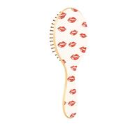 Brosse en bois romantique lèvres rouges embrassant l'art numérique brosse à cheveux pagaie pour femme brosse à cheveux en bois brosse à message en bois