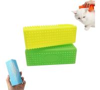 Brosse en Caoutchouc de Silicone pour Poils de Chien et Chat sur Tapis, Meubles, Brosse d'épilation d'animaux -intérieurs de Voiture et Tissus | Outil Portable réutilisable (Jaune+Vert)