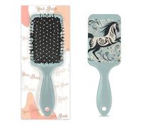 Brosse en crin de cheval géométrique pour femme | Brosse à cheveux douce - Brosse à cheveux humides - Démêlante pour cheveux bouclés et épais