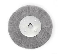 Brosse en fil d'acier inoxydable à sertir pour meuleuse d'établi pour nettoyer la rouille, l'ébavurage, le mélange des bords, la préparation avec plusieurs options de taille (200 mm)