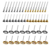 Brosse en Laiton de Polissage, 48 Pcs Brosses de Polissage en Laiton pour Détartrage et Polissage, Ensemble Métallique pour Perceuse a 3 Formes Différentes et Brosse Metalique Perceuse (3 Matériels)
