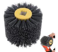 Brosse en nylon, grain 120, brosse de polissage, rouleau de ponçage, manchons abrasifs, pour ponceuse, rouleau de satin, brosse en nylon, embouts de ponçage pour le polissage (gris)