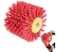 Brosse en nylon : grain 80, brosse de polissage, rouleau de ponçage, manchons de ponçage pour rouleau de ponçage, ponceuse, rouleau de satin, brosse en nylon, embouts de ponçage pour polissage, rouge