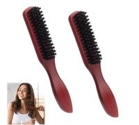 Brosse en Poil de Sanglier, 2Pcs Brosse a Chignon, Brosses à Cheveux en Poils de Sanglier, Brosse à Barbe pour Hommes en Bois, Brosse Plaquante Cheveux, Pour le Nettoyage des Cheveux et de la Barbe