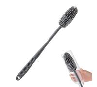 Brosse en silicone à long manche pour le nettoyage de bouteille d'eau de | Brosse à récurer élastique souple pour tasse et récipient d'alimentation pour enfant Gris