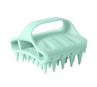 Brosse en silicone pour cuir chevelu, outil de récurage élastique, masseur manuel humide et sec, poils souples et flexibles, poignée ergonomique, pour douche, salle de bain, soins capillaires
