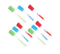 Brosse Éponge de Nettoyage pour Biberon à Long Manche Réglable 9pcs | Mousse Souple, Plastique, Lot de 9 Pièces, pour Bouteille et Récipient, Usage Quotidien à Maison