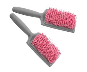 Brosse Éponge Torsadée pour Cheveux 2 Pièces Rose en Plastique