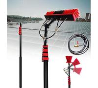 Brosse et poteau de nettoyage panneaux solaires réglables 9 m/30 pieds, brosse vitres kit poteaux alimentés en eau, système Tuyau d'alimentation 20 m(50cm brush head,12FT/3.6M)