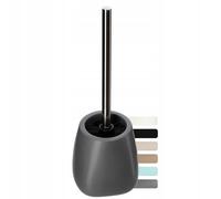 KADAX Lot de 12 Brosse de Toilette et récipient, Brosse de Toilette avec Manche Plus Long, série Pastello (Anthracite)