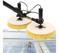 Brosse Et Tige De Nettoyage pour Panneaux Solaires électriques avec Convertisseur De Puissance pour Le Nettoyage des Panneaux Solaires Et des Vitres, Kit De Nettoyage à Tige, 11.5ft(3.5m)