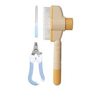 Brosse Étrille Pour Chiens,Peigne Anti-Peluche pour Chiots | Brosse Slicker avec Bouton de Démêlage pour Chiens et Chats à Poils Longs ou Courts