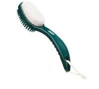 Brosse exfoliante 2 en 1 avec couche de pierre ponce et champ de poils doux pour une préparation complète du pied (vert ardoise)