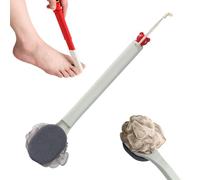 Brosse exfoliante double face à long manche, nettoyante et exfoliante pour le corps, idéale pour les jambes, le cou et les épaules, pour hommes et femmes.