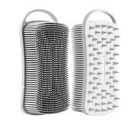 Brosse exfoliante en silicone pour le corps, masseur du cuir chevelu, brosse de bain et de shampooing 2 en 1 pour homme, femme, soin de la peau sensible des bébés, facile à nettoyer, mousse soignée,
