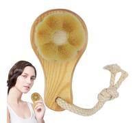Brosse exfoliante pour le visage - Brosse de nettoyage du visage avec manche en bois - En forme de de prunier - Poils doux - Outil exfoliant pour le visage - Avec manche en bois
