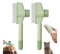 Brosse Fellblitz pour chats Pfotenmond, peigne autonettoyant pour chats à poils longs et courts, massages pour une peau propre, brosse Fellblitz autonettoyante pour animaux de compagnie (Vert*2)