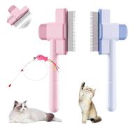 Brosse flash pour chat, motif de lune de pattes, peigne anti-puces pour chat et chien, brosse autonettoyante pour chat, brosse de beauté, peigne d'épilation pour l'épilation et le démêlage (Mix-A)