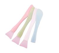 Brosse for masque Facial en Silicone, tête souple avec grattoir intégré, Film de boue à double usage, outil beauté réglable faire soi-même Pour D'Application Facial(4PCS)