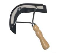 Brosse grattoir pour cheval avec manche ergonomique en bois massif et bord en acier inoxydable pour un toilettage rapide des débris 22 x 23 cm