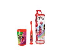 Brosse ï¿½ dents + Gobelet + Trousse - Kit Enfant - Miraculous Rouge