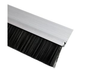 Brosse inférieure de porte， Bande de brosse d'exclusion courant d'air type H en alliage d'aluminium, argent 10-150mm(130mm)