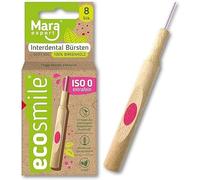 Brosse interdentaire écologique de Mara ISO 0 - Rose - Extra fine - 8 brosses - 100% bois de bouleau - Certifié FSC - Foresterie durable - Poils en matières premières renouvelables