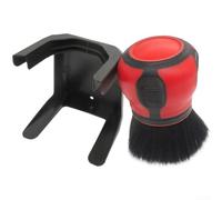 Brosse intérieure de voiture à poils doux pour sièges en cuir, tableaux de bord et aérations, support de rangement inclus Rouge (B bleu)