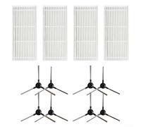 Brosse latérale de rechange et kit de filtre pour aspirateur robot RobZone Duoro X-Clean, 4 filtres + 8 brosses, filtration en feutre et poils en nylon, pour Easy Inst(B)