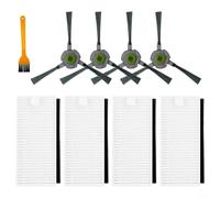 Brosse latérale de rechange pour aspirateur Lefant U180 / M210 Pro / M201 L3 - Ensemble d'accessoires avec 4 brosses latérales + 4 filtres + 1 brosse de nettoyage
