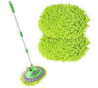 Brosse Lavage Voiture, 100cm Microfibre Balai Lavage, 2 en 1 Brosse Telescopique de Nettoyage Camping Car, Camion Caravane Toiture Exterieur Interieur Produit Accessoire Équipement Pinceau