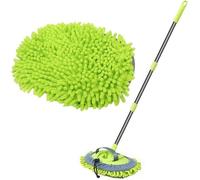 Brosse Lavage Voiture 120cm Chenille Microfibre Balai à Long Manche Anti Rayure 2 in 1 Nettoyage Perche Telescopique Nettoyage