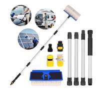 Brosse Lavage Voiture, Balai Brosse Telescopique Ajustable 60" 151cm | 25 cm Brosse Souple, Alliage d'Aluminium Poteau, Brosses de Nettoyage pour Camping-Car, Caravane, Camion, Bus