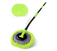 Brosse Lavage Voiture Incurvée Vadrouille 47 "avec Manche Long Poteau Métal Robuste 3 Points Préhension Balai Nettoyage Automobile Microfibre Chenille sans Rayures pour Voitures RV SUV Caravane Van
