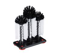 Relaxdays Brosse Lave-Verre, Lot de 2, avec Ventouse, gastronomie, fêtes & Bar, goupillon, HLP: 22 x 18,5 x 9,5 cm, Blanc/Noir