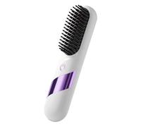 Brosse Lissante | 4 Réglages de Température, Rechargeable USB, Affichage LED, Chauffe Rapide - Brosse Chauffante Lissante | pour domicile, voyages, déplacements professionnels, employés de bureau, étu