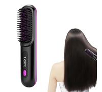 Brosse Lissante - Céramique 20x4,5x3cm 35W | Brossse à cheveux électrique pour femmes | Lisseur de cheveux Portable avec contrôle de température à 3 vitesses, brosse Rechargeable USB type-c pour voyag