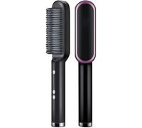 Brosse Lissante Chauffante, Brosse Lissante Cheveux Ionique Infrarouge avec 5 niveaux de réglage, Anti Scald Anti Statique - NOIR