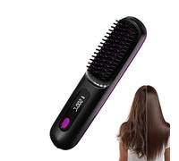 Brosse Lissante Cheveux - ABS Céramique 20x4.5x3cm 3 Niveaux Chaleur | Peigne Chauffant Anti-brûlure À Ions Négatifs Rechargeable USB Outil Coiffure Maison Voyage Matin Pressé Rapide